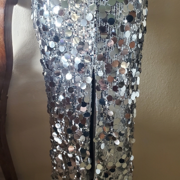 Petal & Pup Silver Sequin Midi Dress - Picture 12 of 14